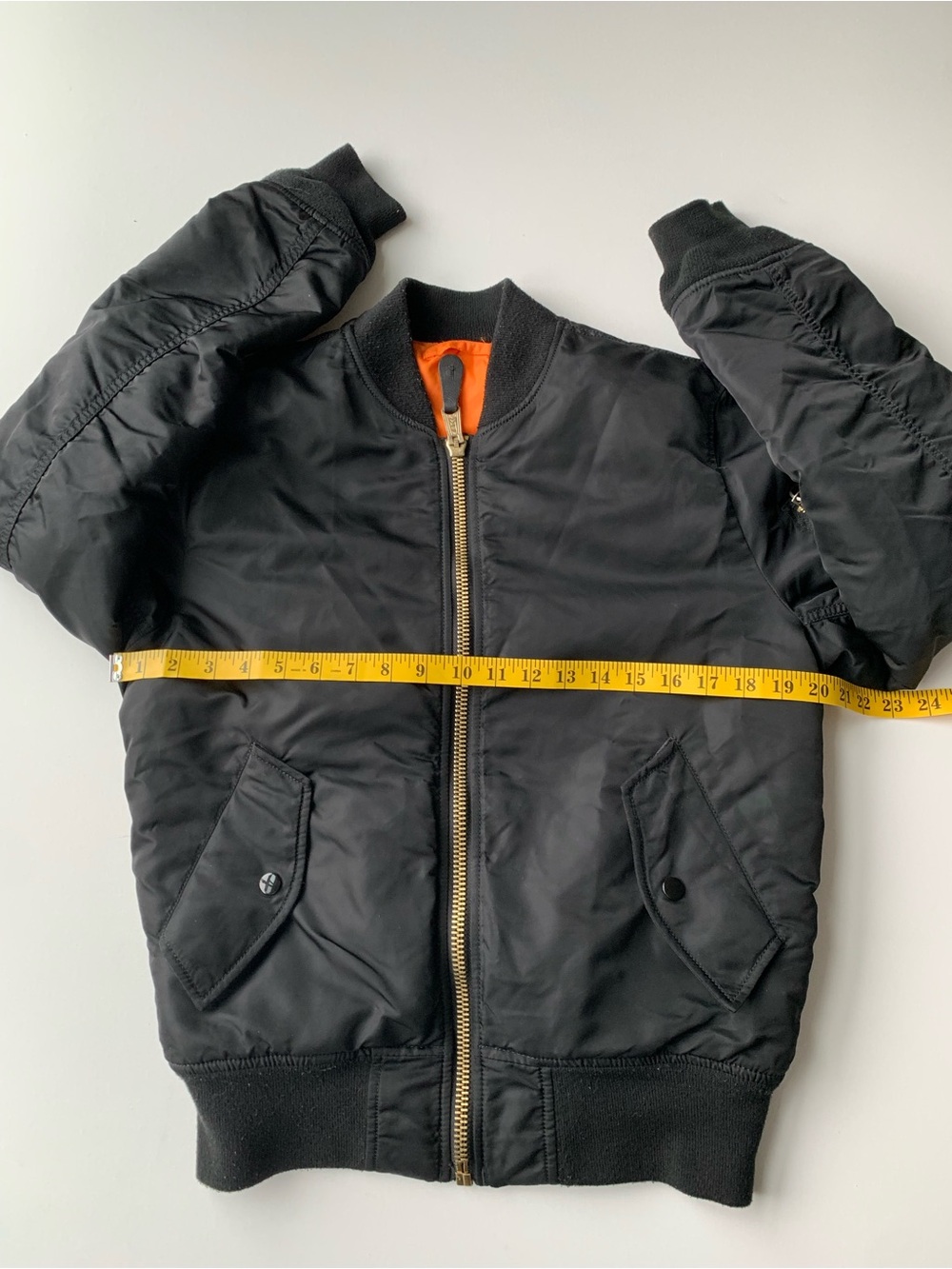 Alpha Industries Black Bomber Jacket with Orange Lining size Small - Picture 11 of 11